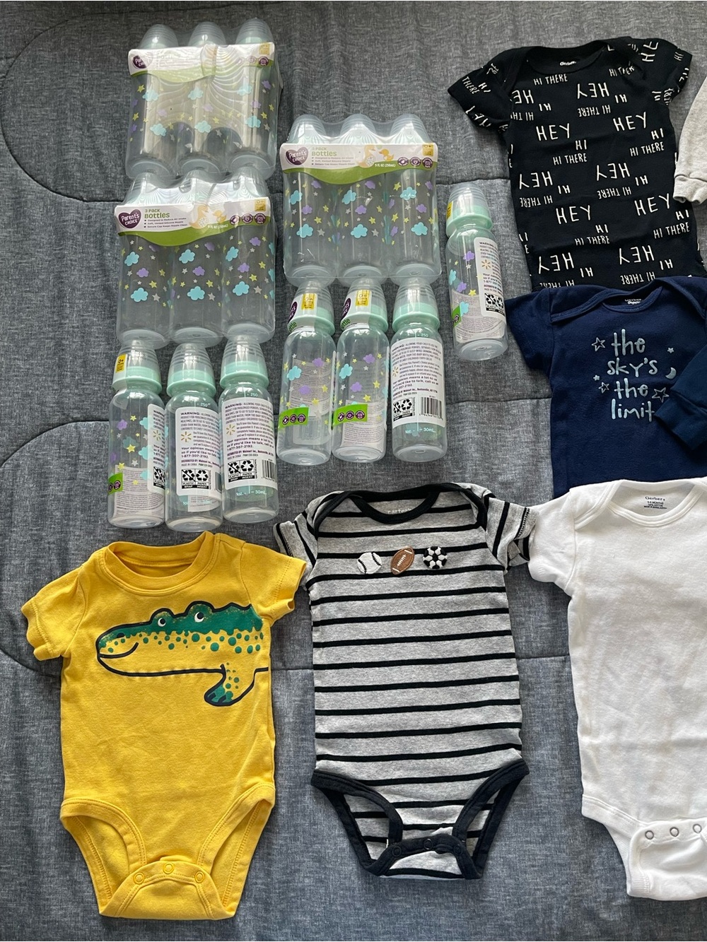 Baby Boy Bundle with Clothes, Bottles, and Nursing Pads-34 pcs
